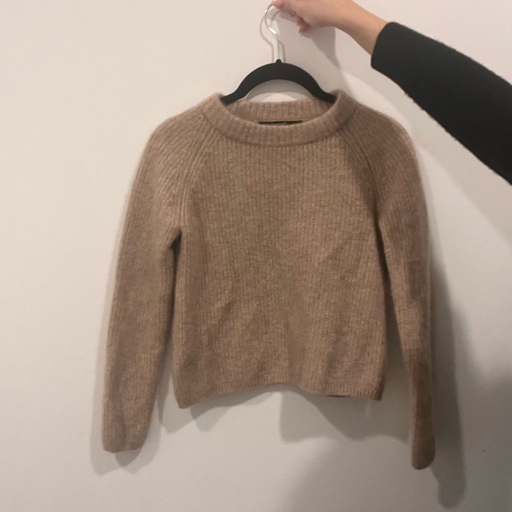 Quince Tan Crew Neck Sweater